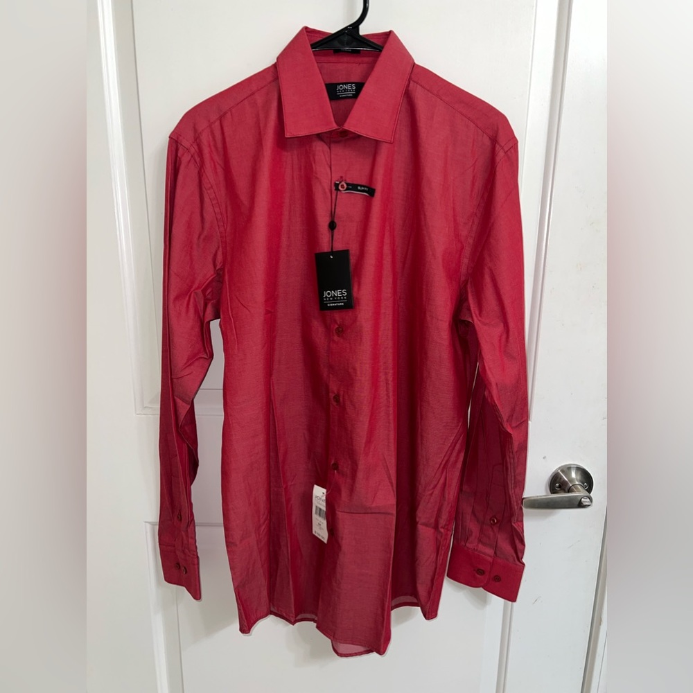 NWT Men’s Medium Slim Fit Jones New York Shirt in Red